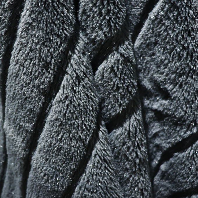 100% de poliéster coral fleece pele falsa cobertor aquecido Minky preto pele falsa lançar cobertor 3